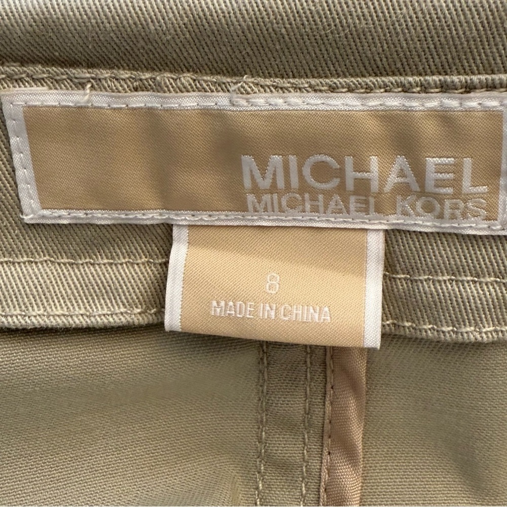 Michael Michael Kors Military Style Jacket Beige Gold Button Trim Size 8 - Picture 5 of 11